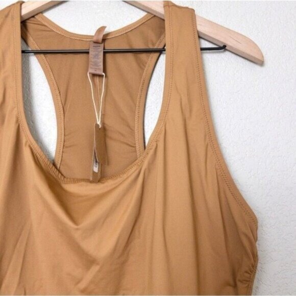 NWT Skims Cycle Suit 3X Almond Swimsuit Stretch Sporty Racerback - Picture 8 of 11